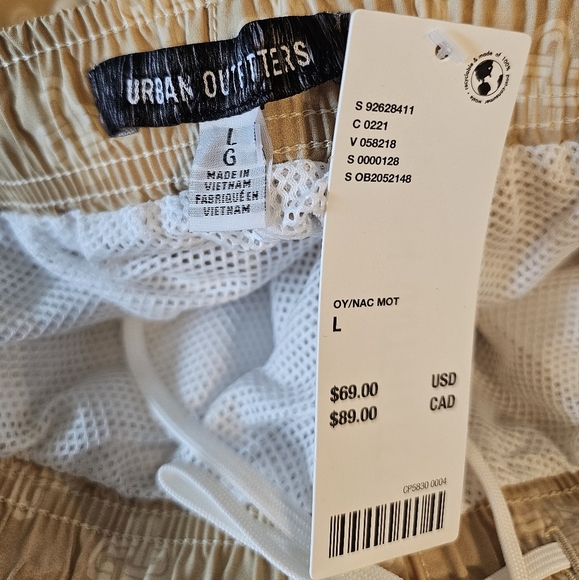 Urban Outfitters Men's Straight Leg, Mid-Rise Pattern Track Pant in Oyster, L - Picture 11 of 11